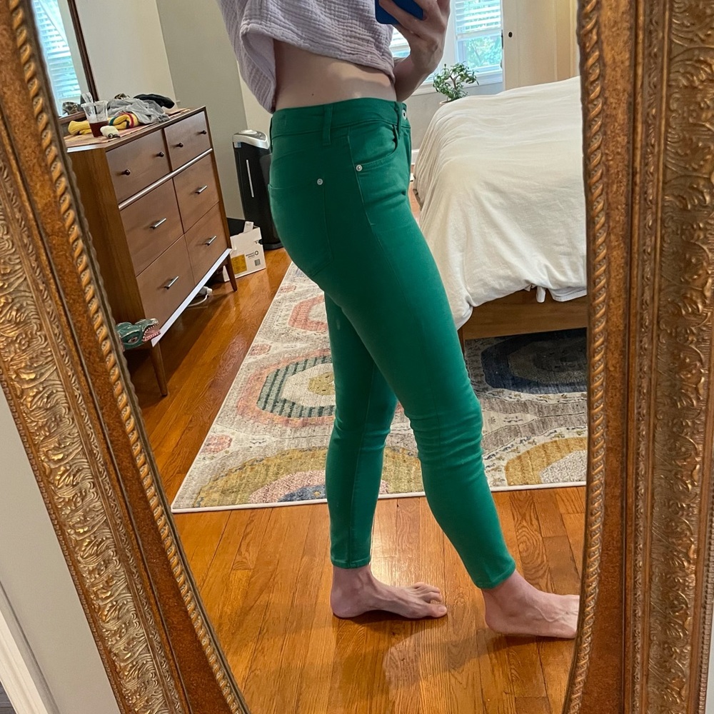 Pilcro Mid-Rise Skinny Ankle Jean, Kelly Green, 27 - Picture 3 of 12